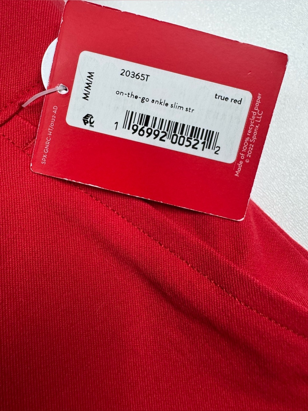 SPANX On The Go True Red Slim Straight Ponte Pants Womens Medium Tall 20365T NWT - Picture 5 of 13